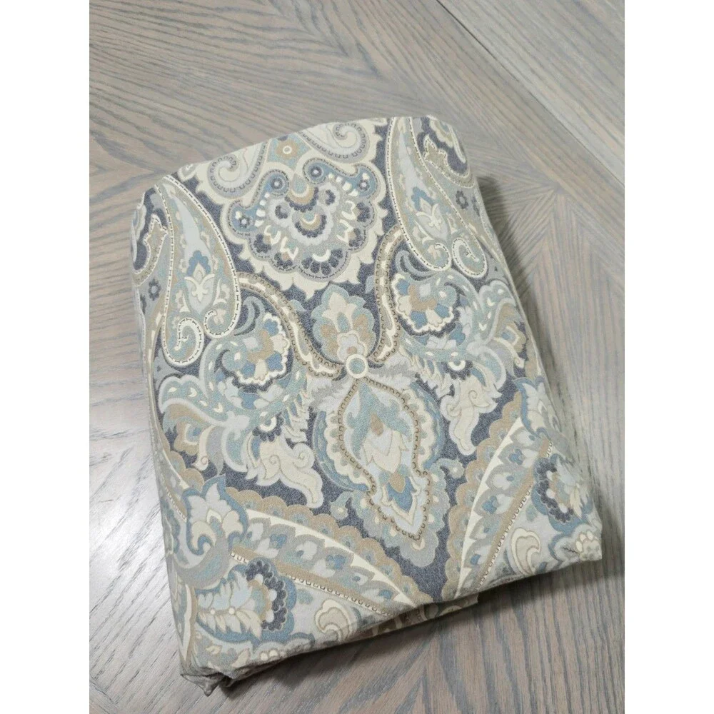 Pottery Barn McKenna King Size Paisley Duvet Cover Blue Green